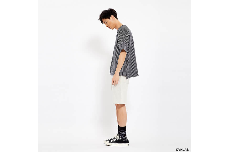 OVKLAB 17 SS Striped Patchwork Oversize Tee (1)
