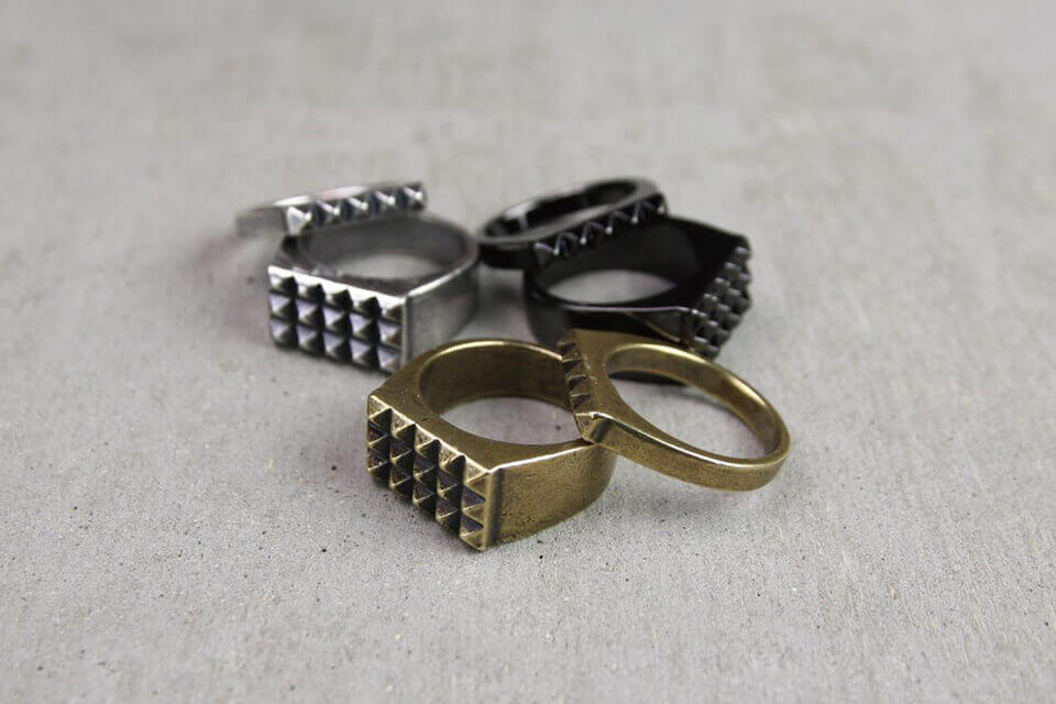 METALIZE 17 SS Punk Rivet 鉚釘戒指 (1)