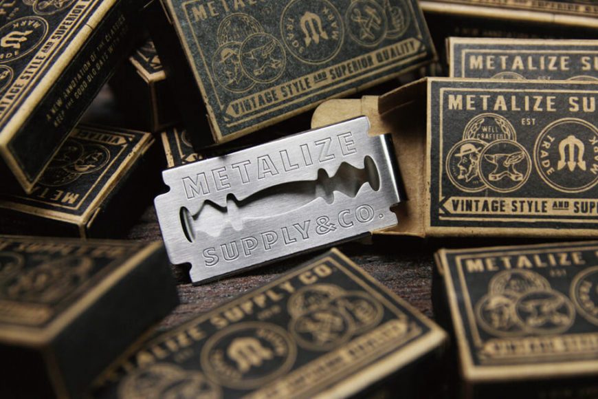METALIZE 17 SS 不鏽鋼復古刮鬍刀片鈔票夾 (2)