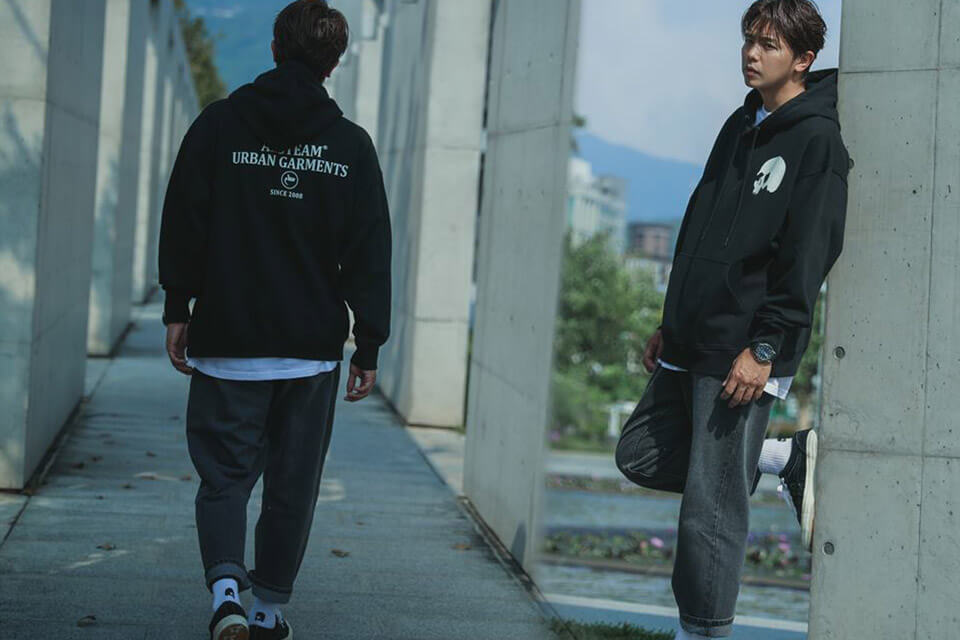 AES Classic Logo Water-Repellent Nylon Half Zip Hoodie