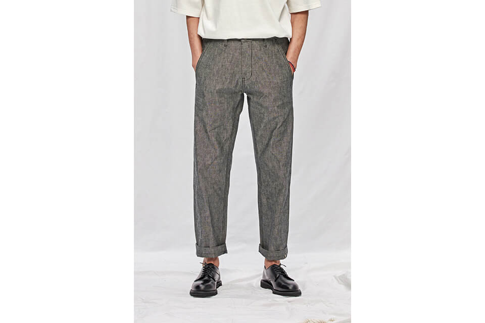 FrizmWORKS 19 SS Chambray Selvedge Banding Pants (3)