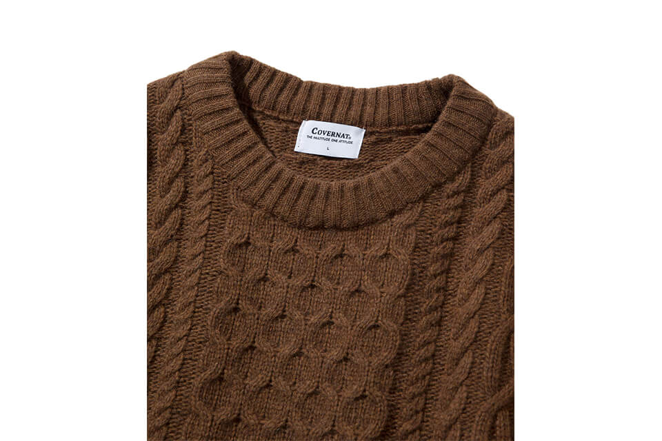 COVERNAT 20 FW Aran Knit Crewneck (3)