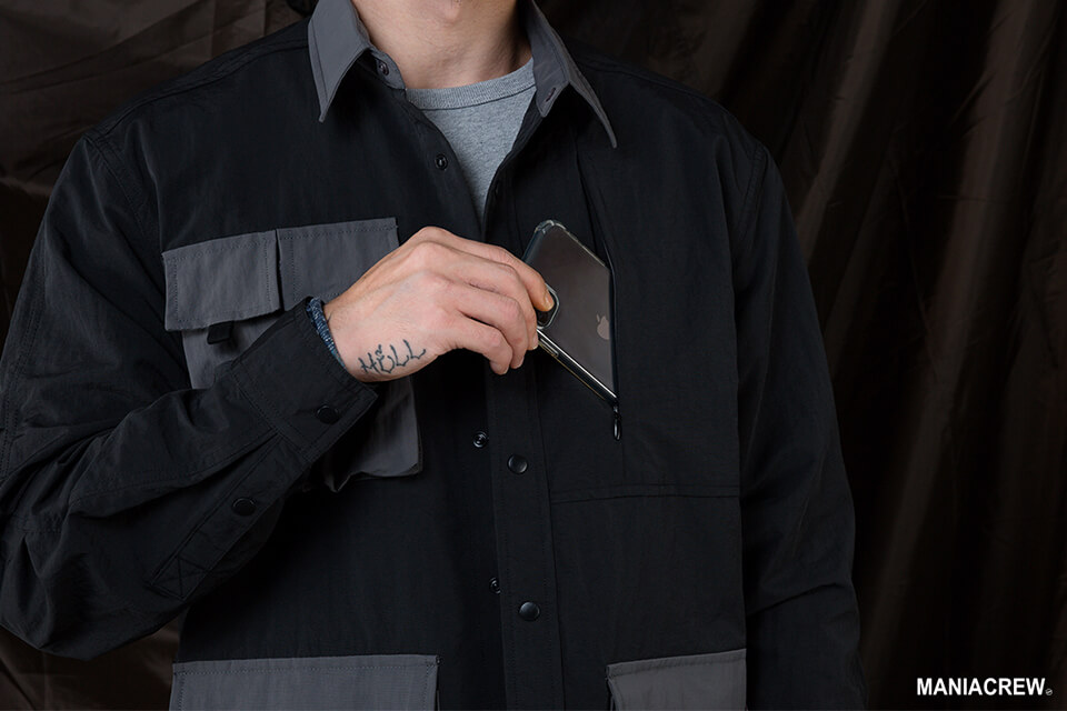MANIA 20 AW 2 Tone Pocket Shirt (5)