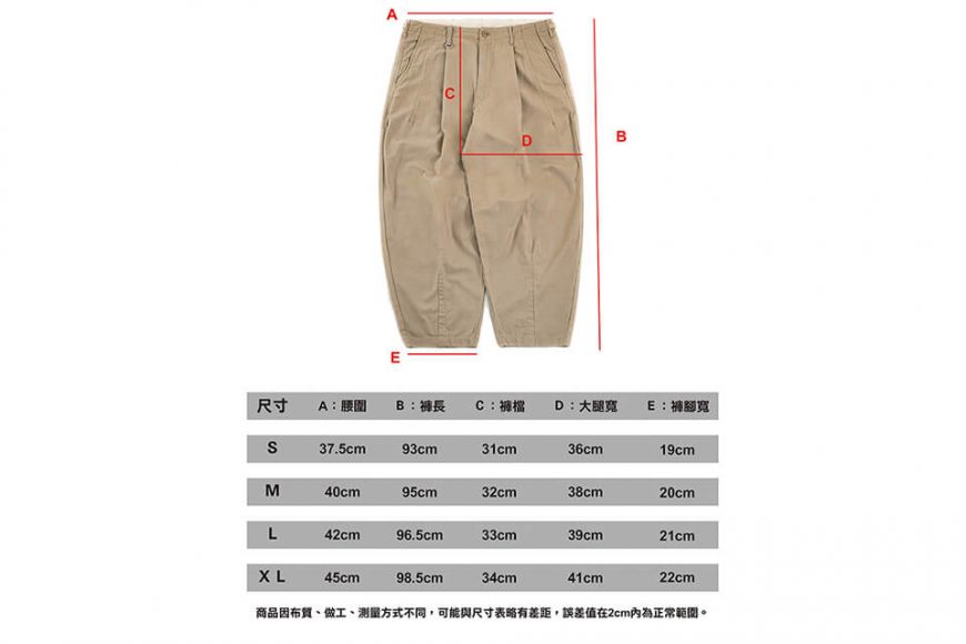 PERSEVERE 20 AW Enzyme Stone Washed Pleated Trousers (32)