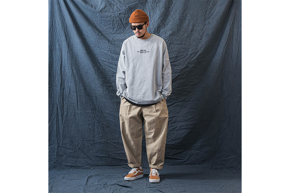 PERSEVERE 20 AW Enzyme Stone Washed Pleated Trousers (5)