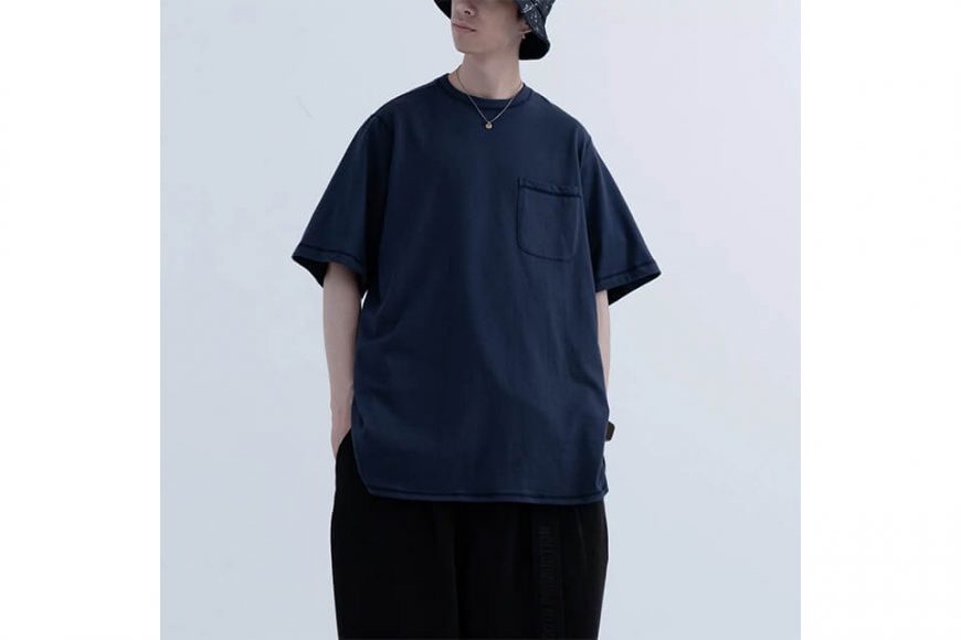 Simple Design Two-Tone Long Pocket Tee (1)