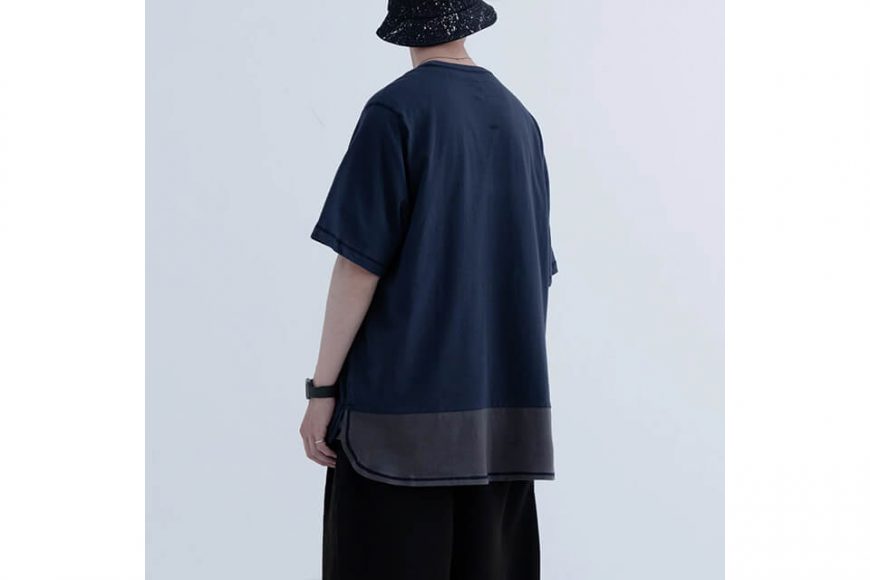 Simple Design Two-Tone Long Pocket Tee (2)