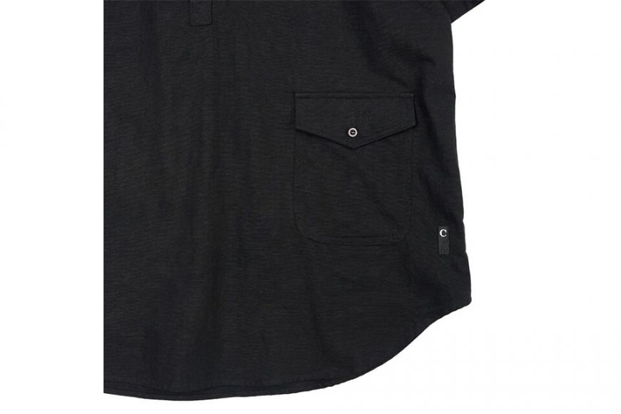 CentralPark.4PM 21 SS Band Collar Ripstop Shirt (7)