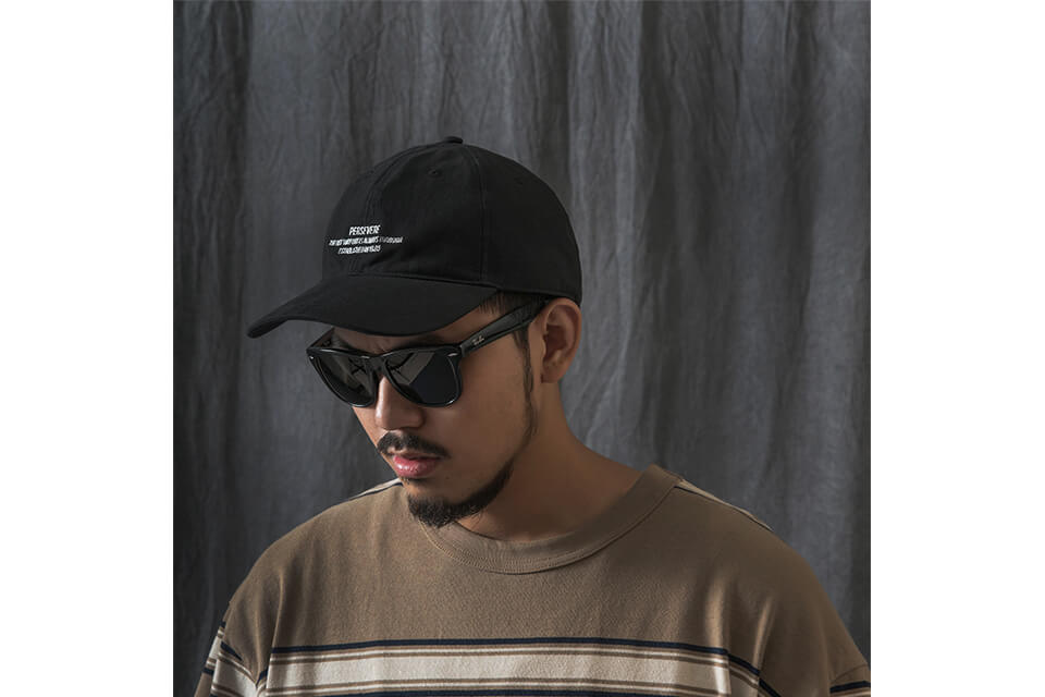 PERSEVERE 21 AW Embroidered Slogan 6 Panel Cap (1)