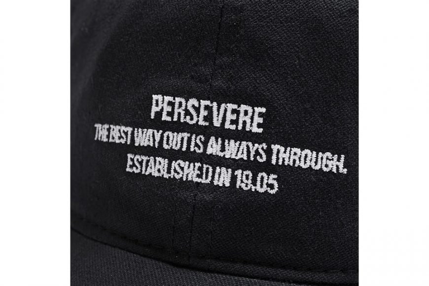 PERSEVERE 21 AW Embroidered Slogan 6 Panel Cap (10)