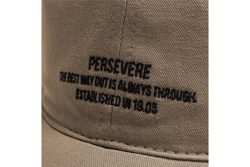 PERSEVERE 21 AW Embroidered Slogan 6 Panel Cap (22)