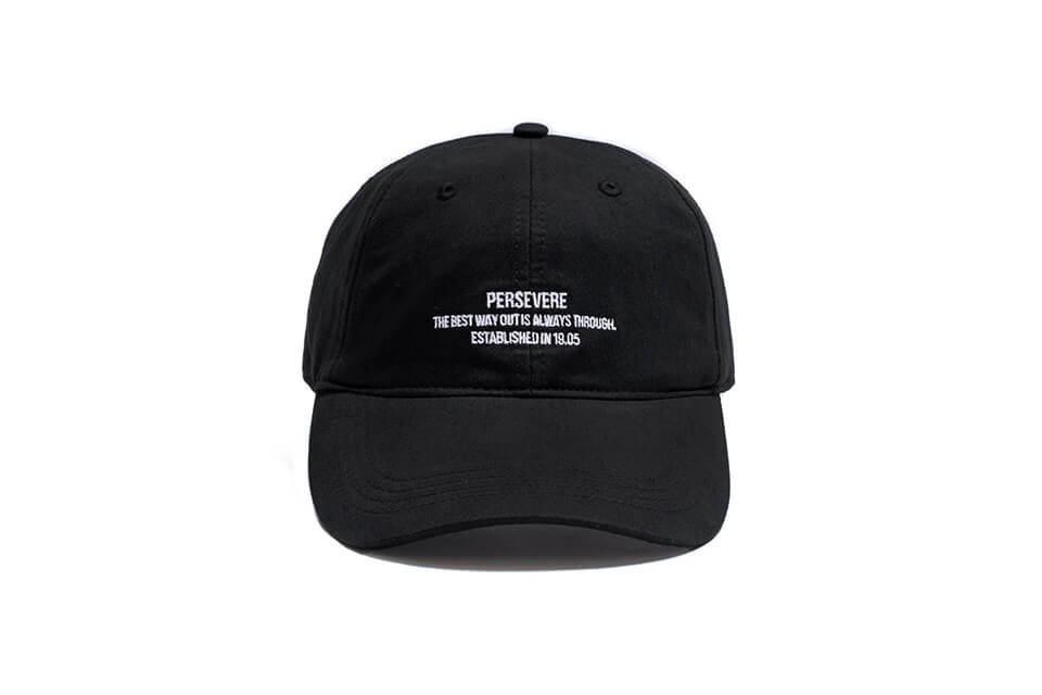 PERSEVERE 21 AW Embroidered Slogan 6 Panel Cap (8)