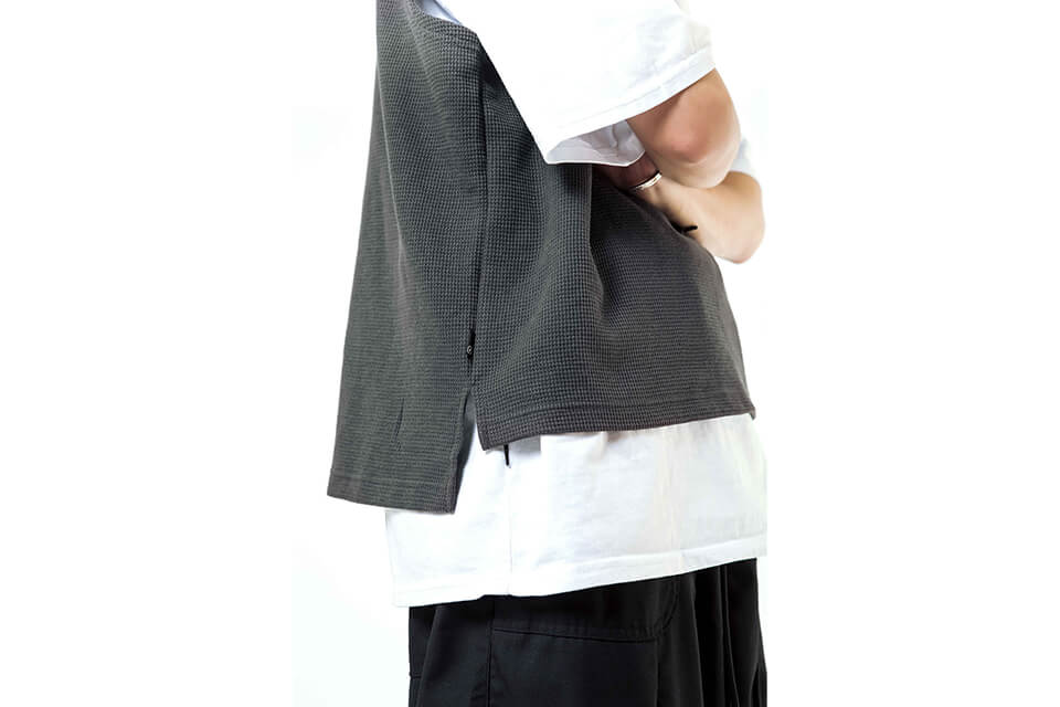NextMobRiot 21 AW Waffle Pattern Half Hoodie (6)