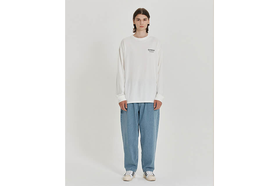COVERNAT 21 FW Tapered Blue Denim Pants (1)