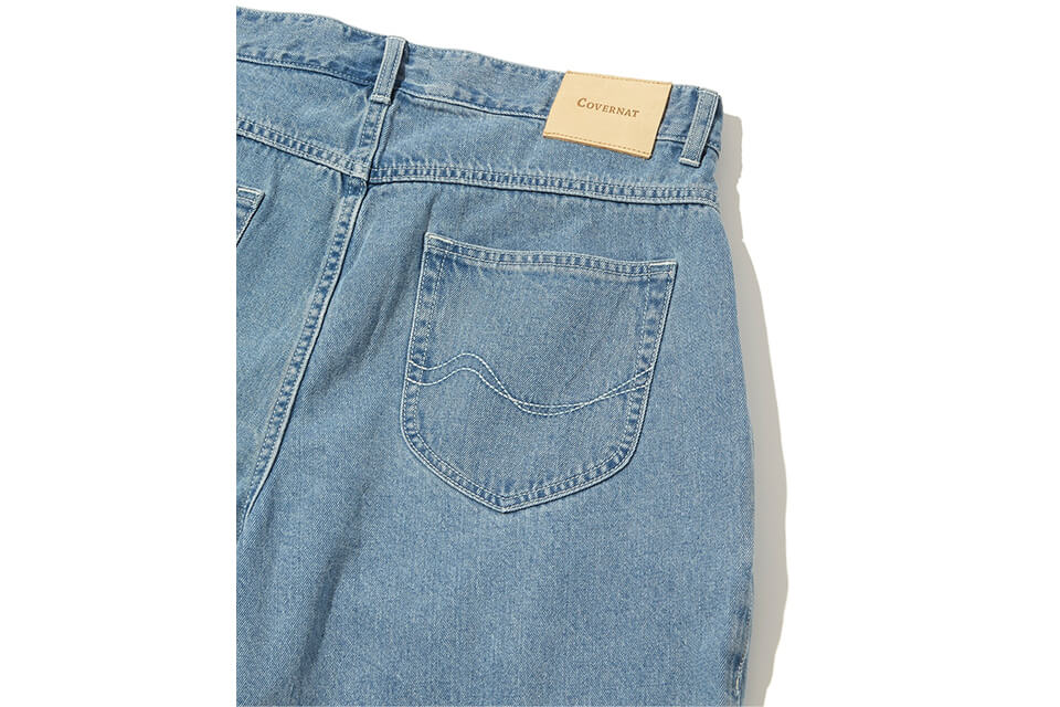 COVERNAT 21 FW Tapered Blue Denim Pants (10)