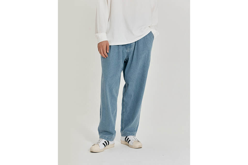 COVERNAT 21 FW Tapered Blue Denim Pants (4)