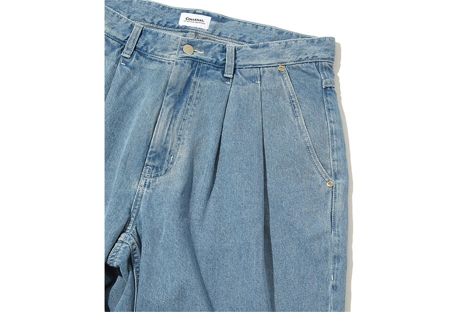 COVERNAT 21 FW Tapered Blue Denim Pants (8)