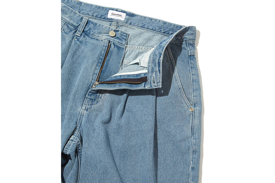 COVERNAT 21 FW Tapered Blue Denim Pants (9)