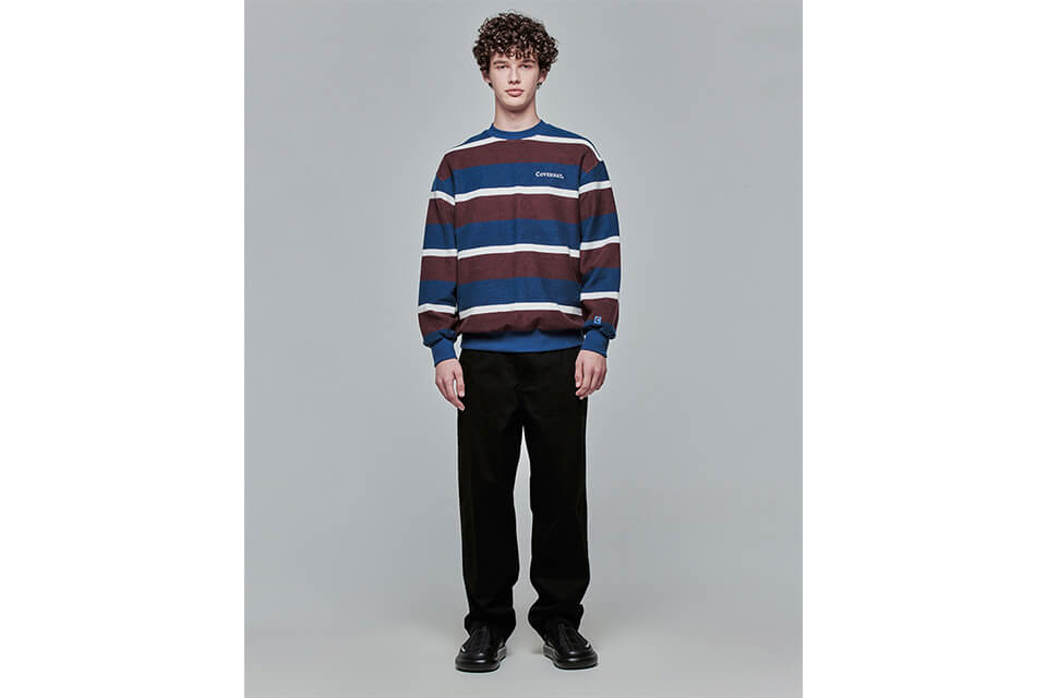 COVERNAT 21 FW Terry Stripe Sweat Shirts (1)