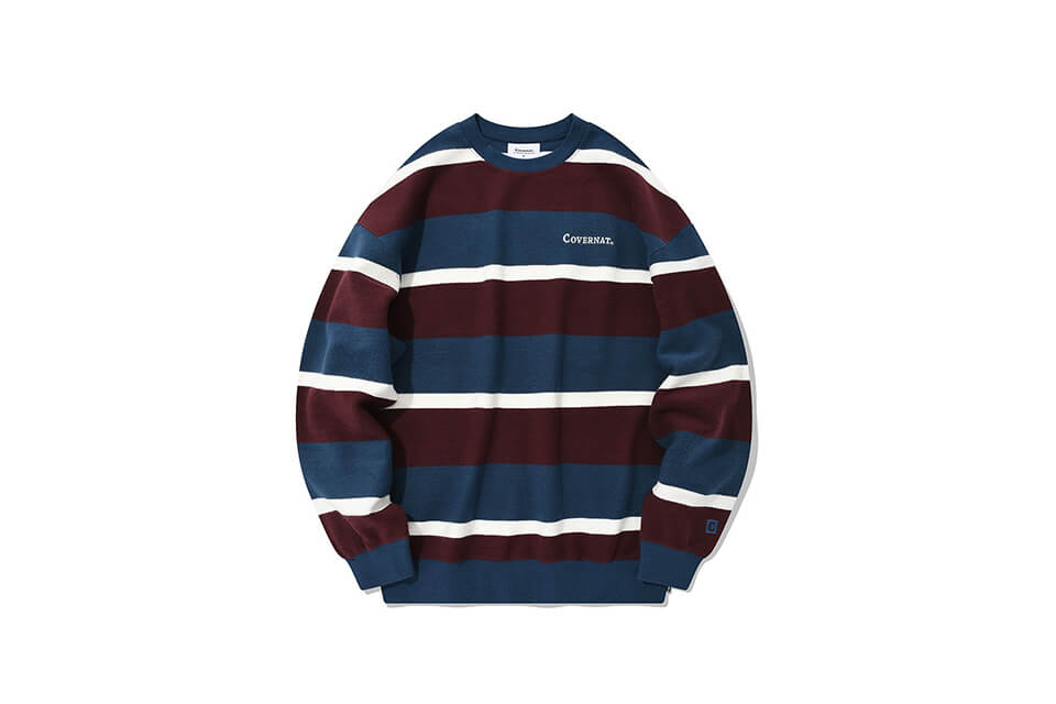 COVERNAT 21 FW Terry Stripe Sweat Shirts (12)