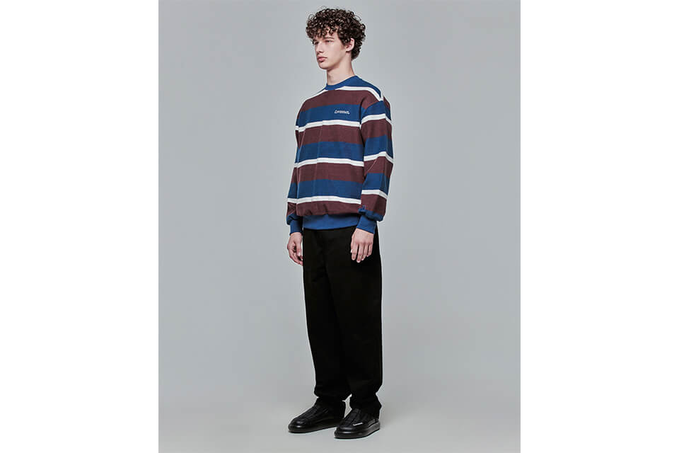 COVERNAT 21 FW Terry Stripe Sweat Shirts (2)