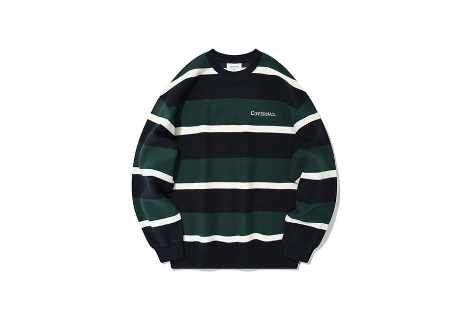 COVERNAT 21 FW Terry Stripe Sweat Shirts (5)