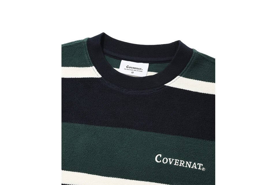 COVERNAT 21 FW Terry Stripe Sweat Shirts (7)