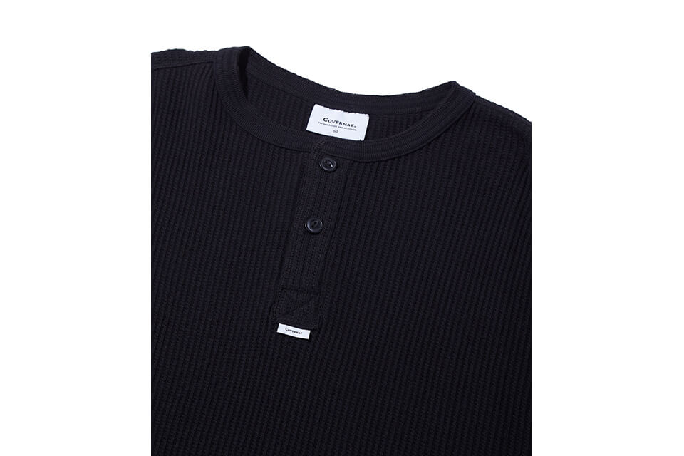 COVERNAT 21 FW Waffle Henley Neck Sweat Shirts (3)