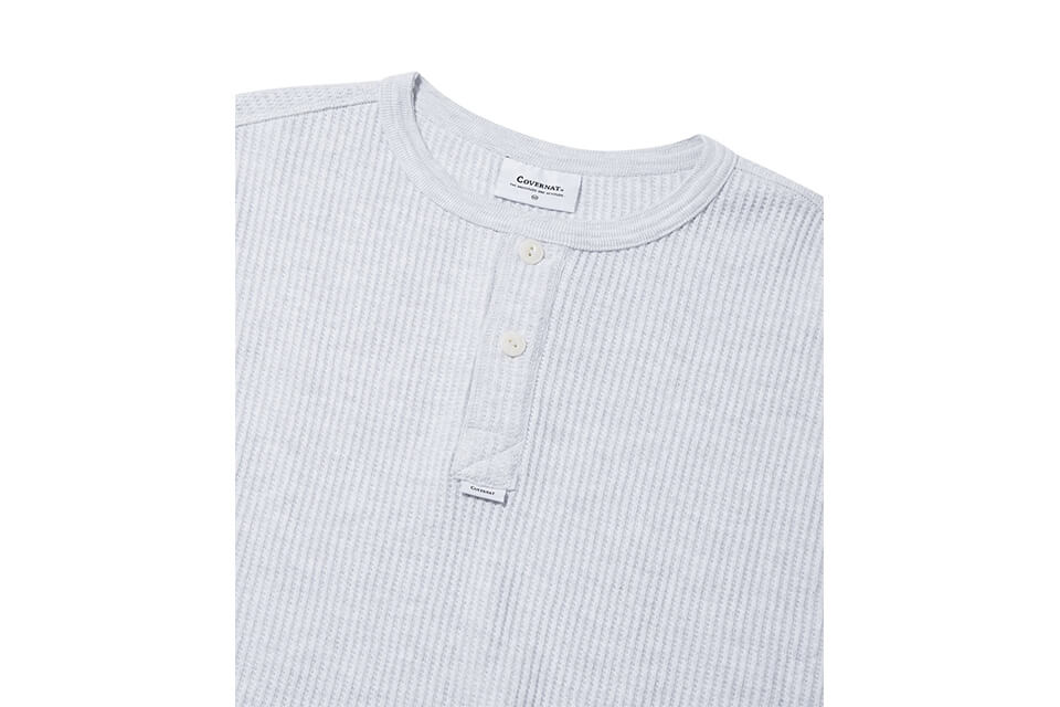 COVERNAT 21 FW Waffle Henley Neck Sweat Shirts (8)