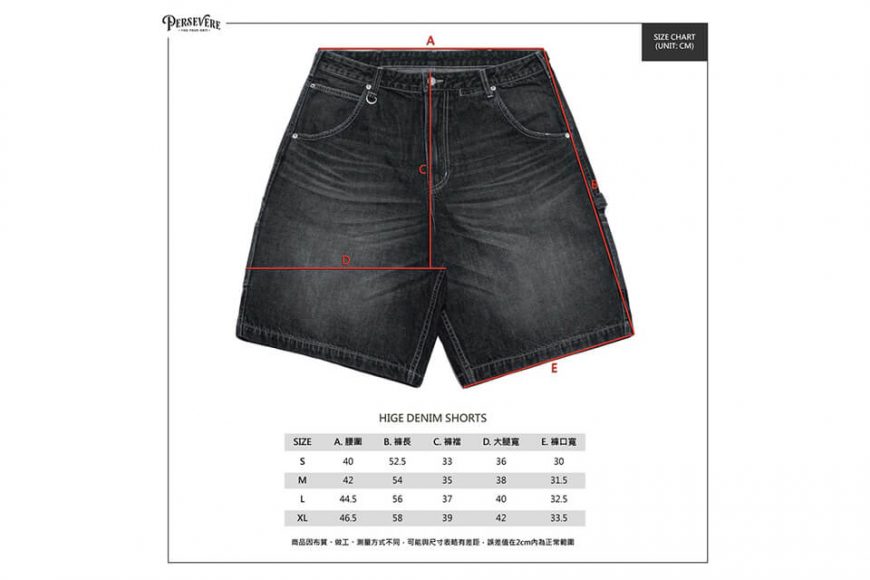 PERSEVERE 22 SS Hige Denim Shorts (37)