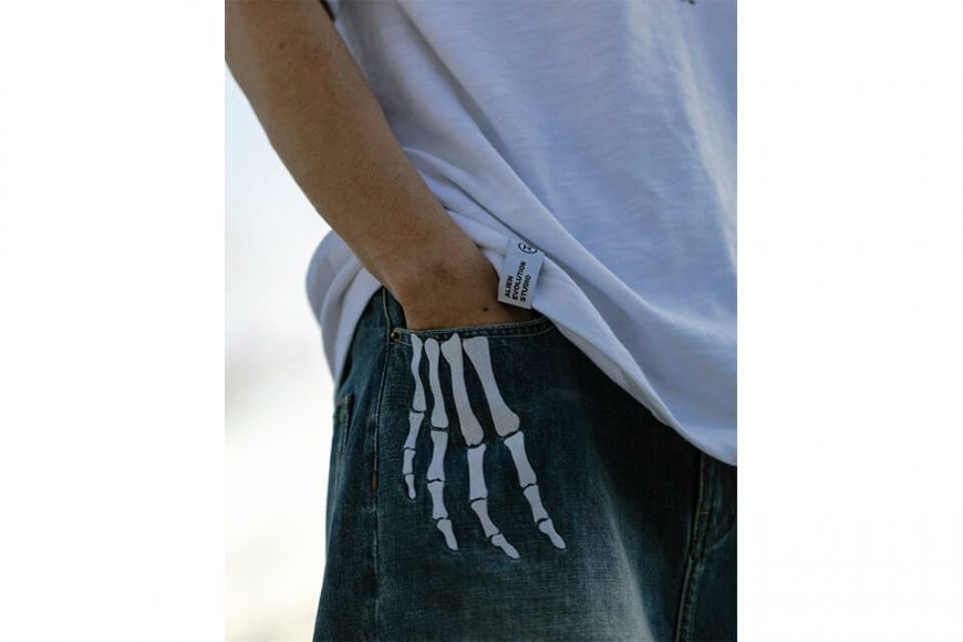 AES 22 SS Skeleton Hand Washed Denim Shorts (2)