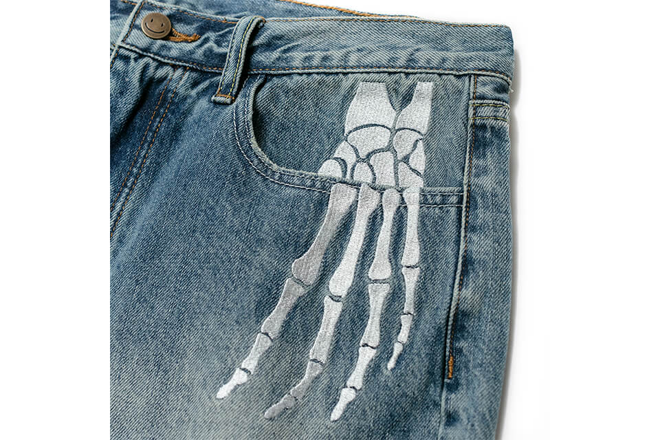 AES 22 SS Skeleton Hand Washed Denim Shorts (8)