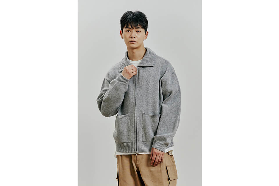FrizmWORKS 22 FW Wool Collar Zip Up Knit Cardigan (4)