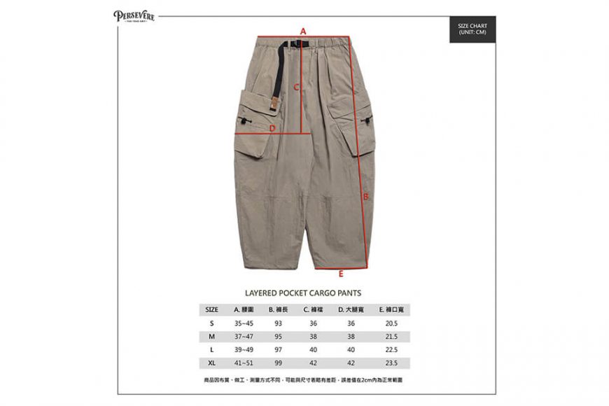 PERSEVERE 22 AW Layered Pocket Cargo Pants (42)