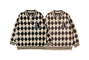 AES 22 AW Argyle Check Long Sleeve Polo Shirt (0)