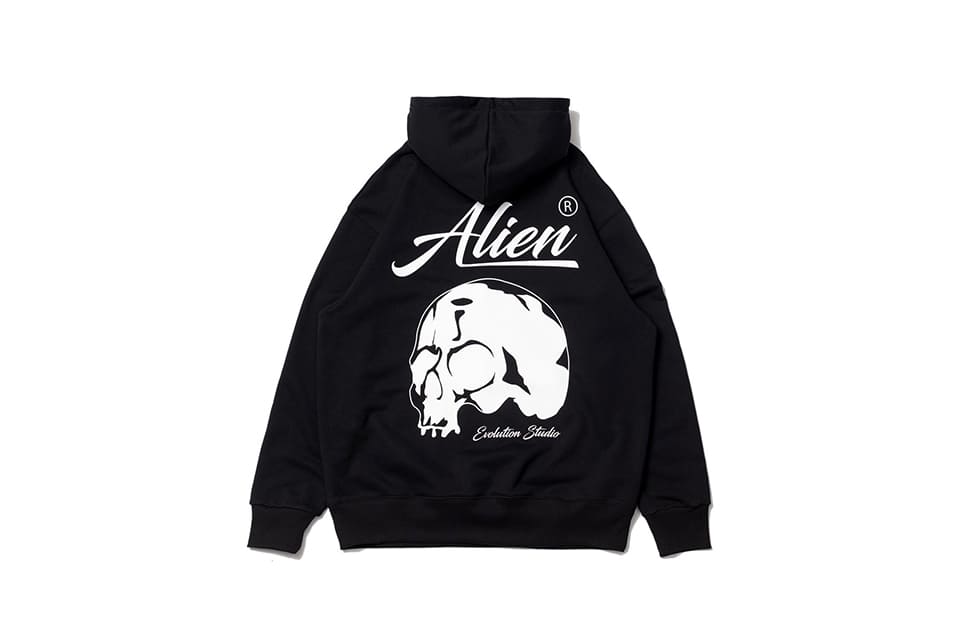 AES 22 AW Handwriting Skull Hoodie (2)