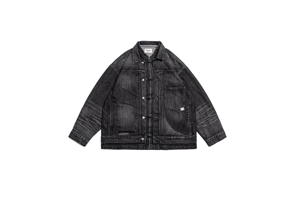 PERSEVERE 22 AW Heavy Stonewashed Spliced Denim Jacket (9)