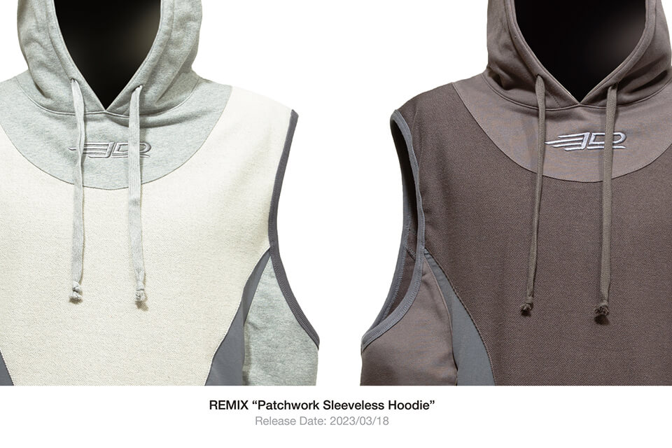 REMIX 22 AW Patchwork Sleeveless Hoodie (1)