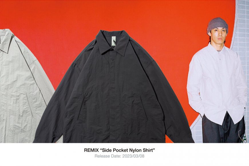REMIX 22 AW Side Pocket Nylon Shirt (1)
