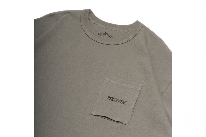 PERSEVERE 23 SS Hollow Font Classic Pocket T-Shirt (18)