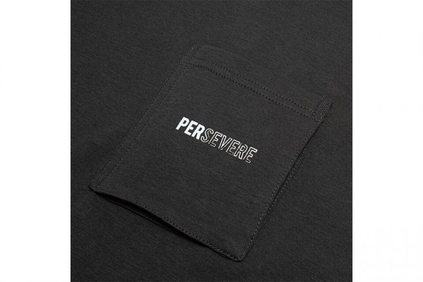 PERSEVERE 23 SS Hollow Font Classic Pocket T-Shirt (22)