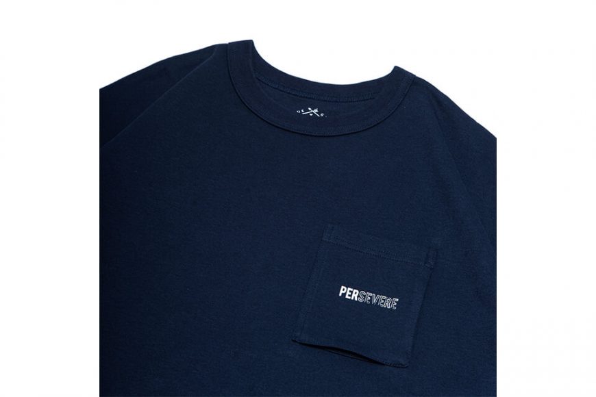 PERSEVERE 23 SS Hollow Font Classic Pocket T-Shirt (24)