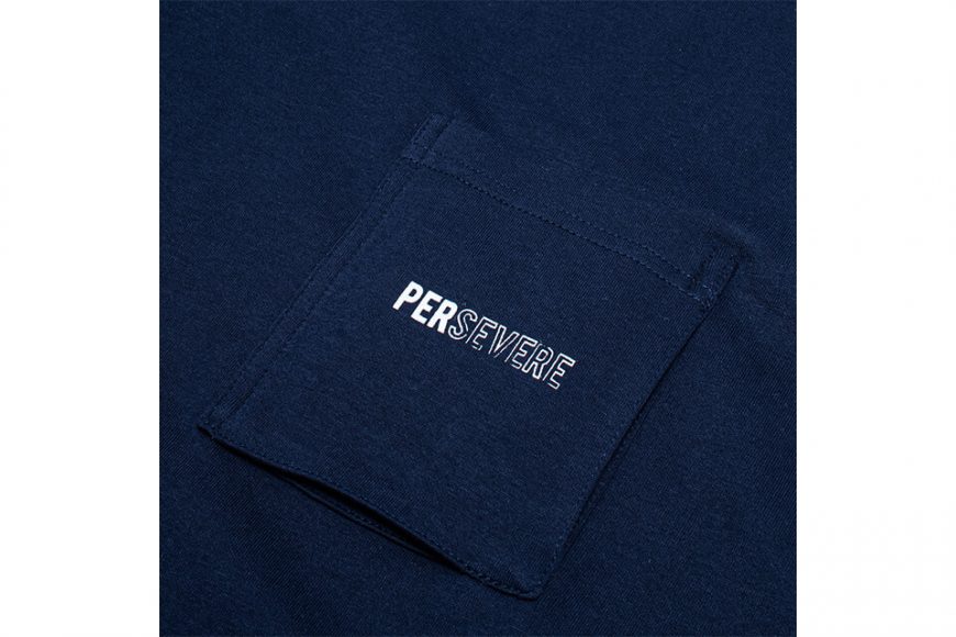 PERSEVERE 23 SS Hollow Font Classic Pocket T-Shirt (25)