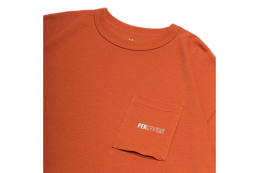 PERSEVERE 23 SS Hollow Font Classic Pocket T-Shirt (30)