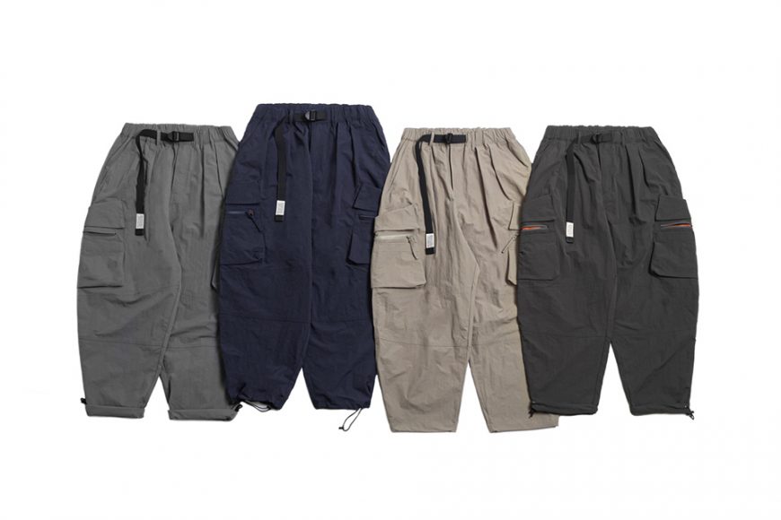 PERSEVERE 23 AW Water-Repellent Nylon Cargo Pants (17)