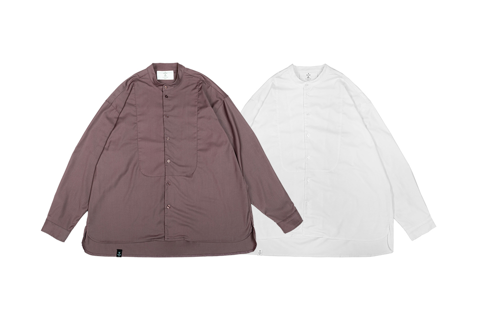 Nurari 23 AW 23- Em. Royal band collar loose shirt (0)