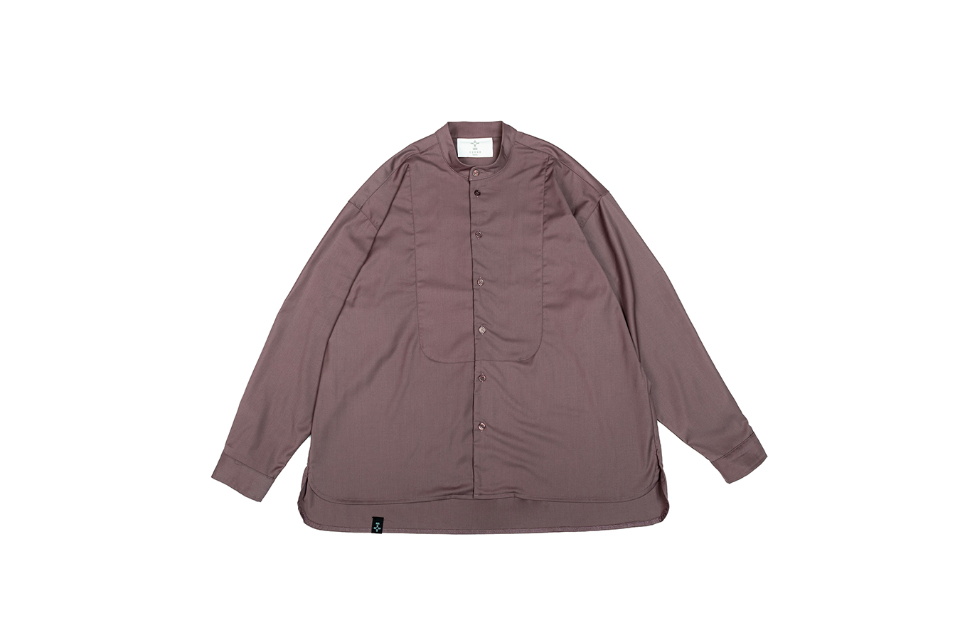 Nurari 23 AW 23- Em. Royal band collar loose shirt (11)