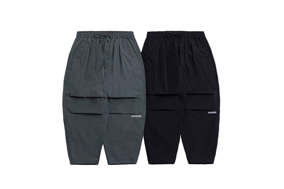 PERSEVERE 23 AW Laminating Water-Repellent Nylon Parachute Pants (9)