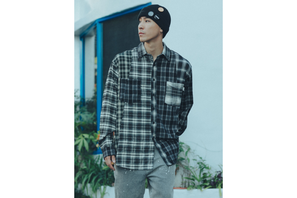 SMG 23 AW Patchwork LS Shirt (2)