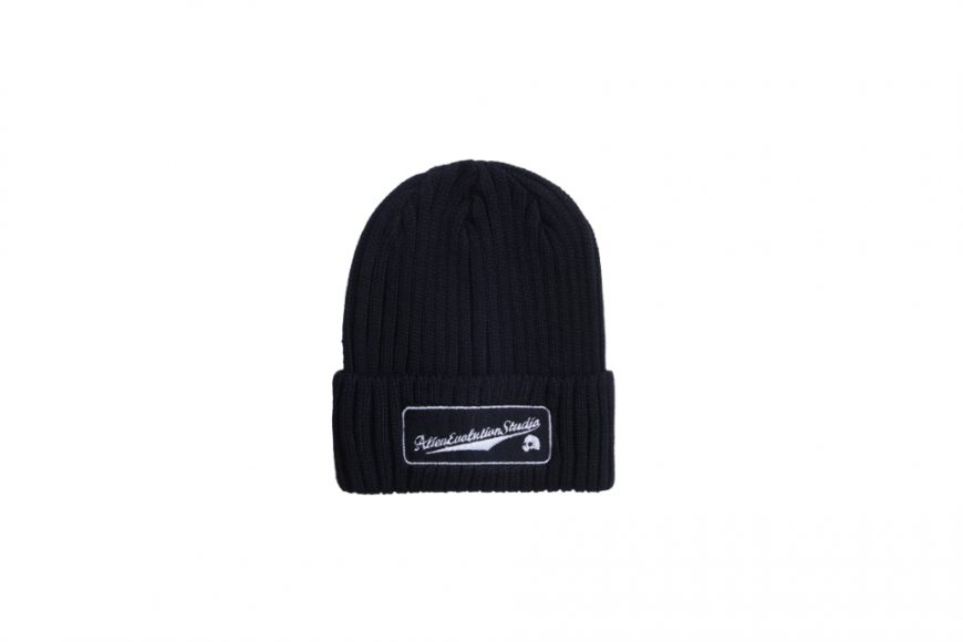 AES 23 AW Cursive Writing Patch Knit Beanie (1)